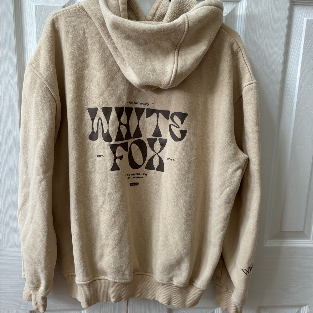 White Fox Boutique Tan Graphic Hoodie
